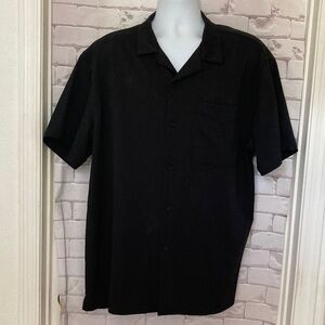 Men's Jmierr Black Short-Sleeve Button-Up Shirt
